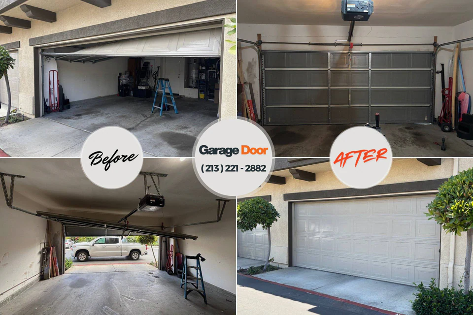 Before and after: garage door repair Oregon City, OR